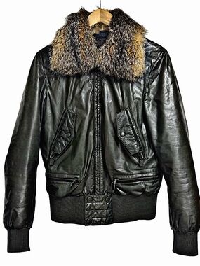 Authentic Gucci 08 FW Green Leather Fox Fur Jacket